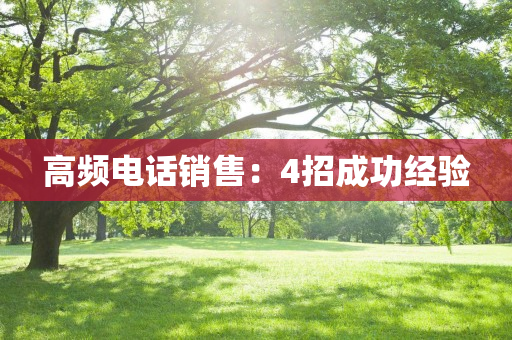 高频电话销售：4招成功经验