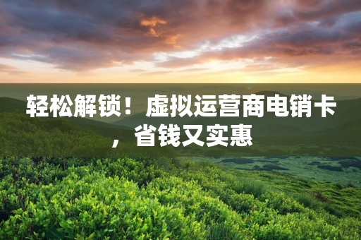 轻松解锁！虚拟运营商电销卡，省钱又实惠