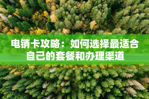 电销卡攻略：如何选择最适合自己的套餐和办理渠道