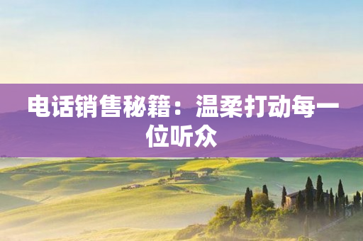 电话销售秘籍：温柔打动每一位听众