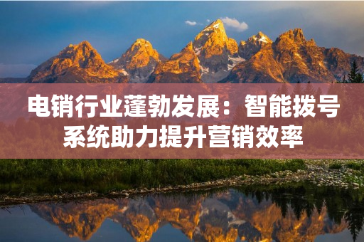电销行业蓬勃发展：智能拨号系统助力提升营销效率