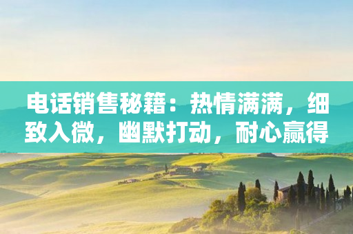 电话销售秘籍：热情满满，细致入微，幽默打动，耐心赢得